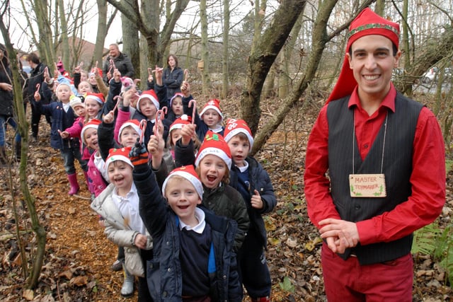Tom Mower, master toymaker, had a great time with pupils from St Gregory's in this reminder from 2013.