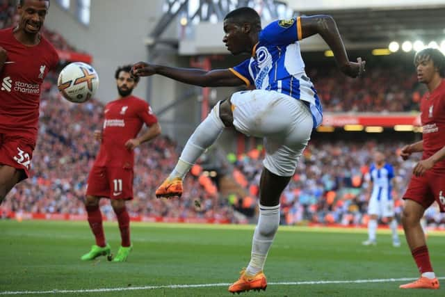 Brighton midfielder Moses Caicedo has been linked with a move to Newcastle United (Photo by LINDSEY PARNABY/AFP via Getty Images)