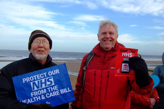 Campaigners mark SOS-NHS day of action on coast.