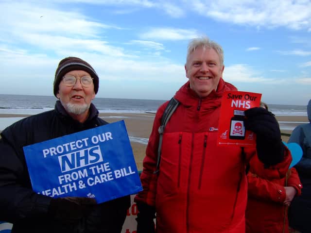 Campaigners mark SOS-NHS day of action on coast.