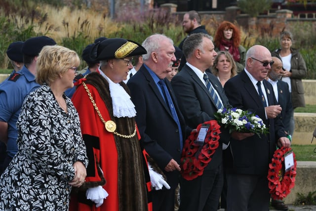 The wreath-laying took place at the Merchant Navy memorial, Mill Dam.
