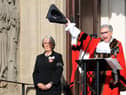 Mayor of South Tyneside Cllr Pat Hay, makes the proclamation of King Charles III, on the steps of South Shields Town Hall.