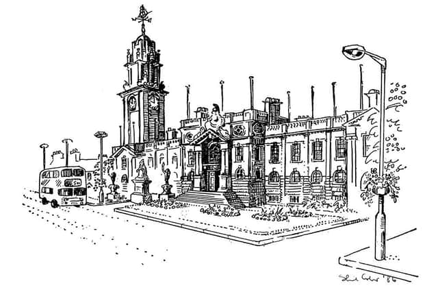 The Town Hall, as depicted by Sheila in 1986.