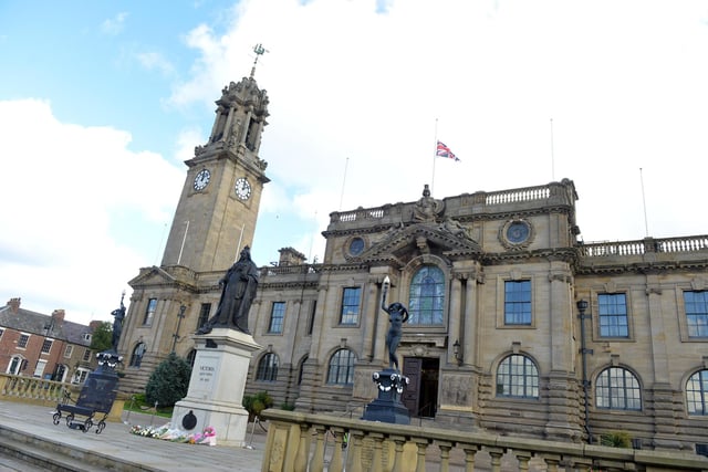 A flag was seen flying at half mast at South Shields Town Hall.