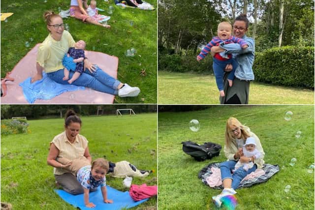 Mums and babies in South Tyneside have welcomed back outdoor yoga classes.