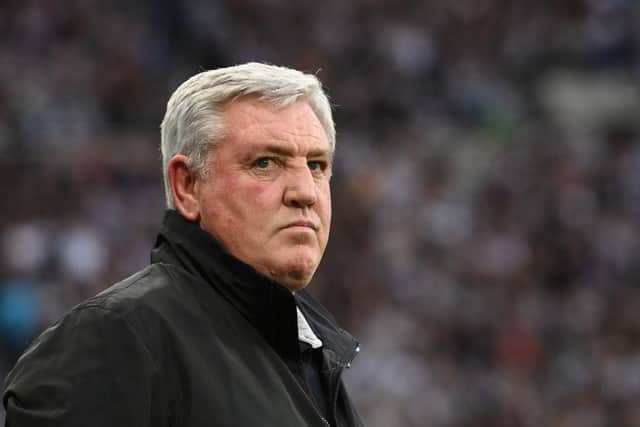 Former Newcastle manager Steve Bruce looks on prior to the Premier League match between Newcastle United and Tottenham Hotspur at St. James Park on October 17, 2021 in Newcastle upon Tyne, England. (Photo by Stu Forster/Getty Images)