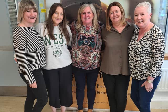 The City Hearts North East team (l-r) Louise Ridsdale, Alexandra riley, Allison Hilton, Lisa Wallace and Penny Moon.