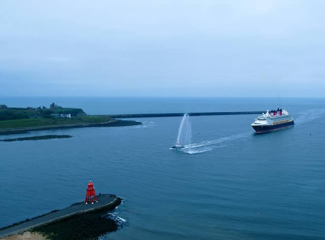 Disney Magic made an impressive entrance to the Tyne
