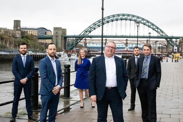 (Left to right): RGCF Partner, Carl Swansbury; EQuality Solutions CFO, Michael Hall; RGCF Senior Manager, Rhiannon Nightingale; EQuality Solutions CEO, Andy Gough; Ward Hadaway Solicitor, Liam Stubbs; Ward Hadaway Partner, Tom Pollard