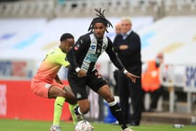 Valentino Lazaro came off the bench for Newcastle during their FA Cup defeat by Manchester City.