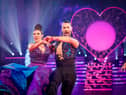 Kym Marsh and Graziano Di Prima during the live show of Strictly Come Dancing