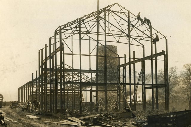 Buxton Advertiser archive, 1924 - building the power house at Chapel's Ferodo factory