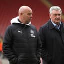 Steve Agnew pictured alongside Steve Bruce during their time at Newcastle United. (Photo by Charlie Crowhurst/Getty Images)