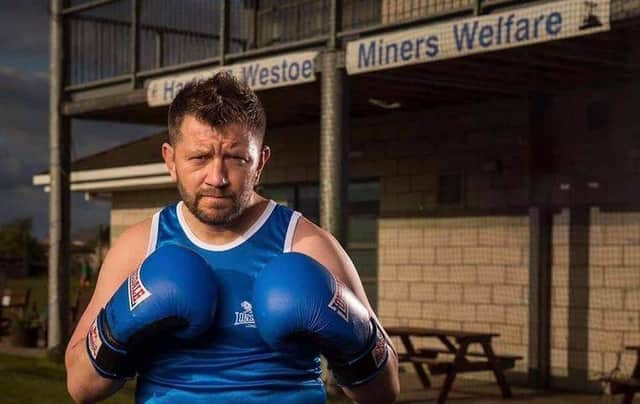 Allan Stone before his first boxing match at Harton & Westoe Boxing And Fitness Club which he went on to win.