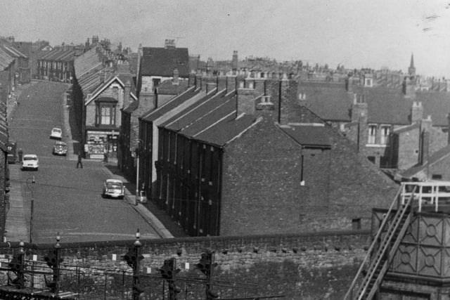 A view of Moon Street and Fawcett Street, just off Mile End Road, pictured 55 years ago.