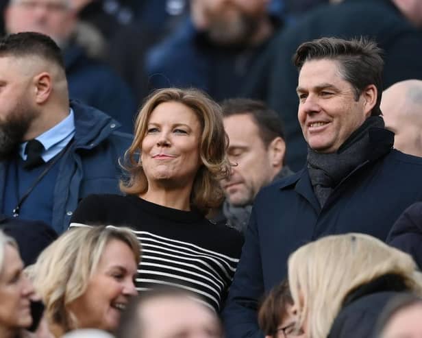 Newcastle United co-owner Amanda Staveley and Premier League chief executive Richard Masters at St James' Park in January.