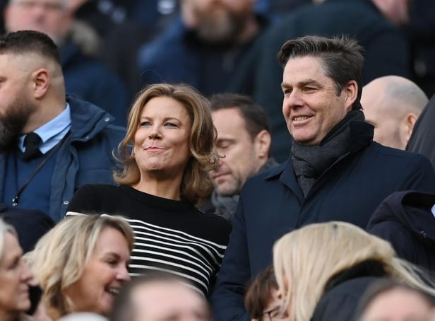 Newcastle United co-owner Amanda Staveley and Premier League chief executive Richard Masters at St James' Park in January.