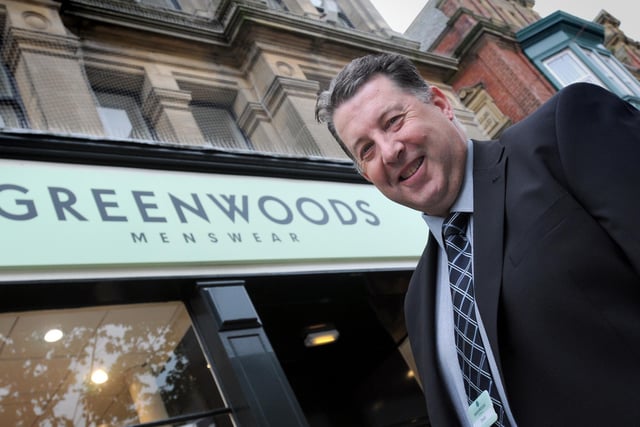 Greenwoods menswear in King Street in 203. Store manager David Cox is pictured.