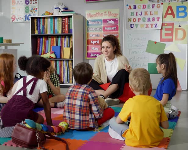 Three new school nurseries will open in the MP's constituency as part of a national rollout across 300 schools.