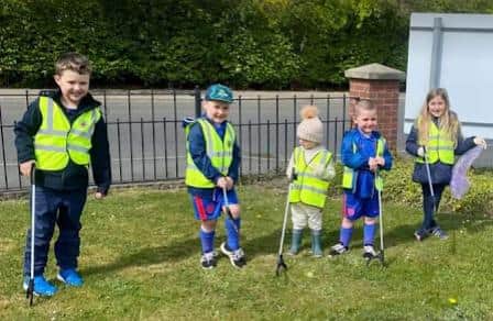 These youngsters had a great time at the litter pick.