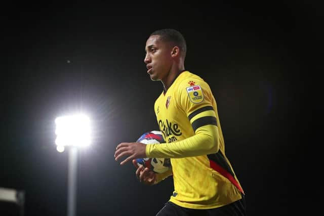 Joao Pedro of Watford during the Sky Bet Championship between Blackburn Rovers and Watford at Ewood Park on September 13, 2022 in Blackburn, England. (Photo by Alex Livesey/Getty Images)