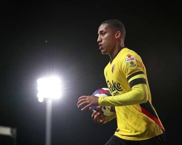 Joao Pedro of Watford during the Sky Bet Championship between Blackburn Rovers and Watford at Ewood Park on September 13, 2022 in Blackburn, England. (Photo by Alex Livesey/Getty Images)