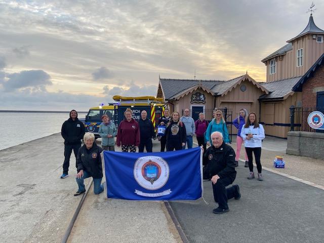 The co-founder of the Hebburn Helps food bank has helped raise almost £2,000 by completing a 'Crusade for the Brigade' marathon-length walking route along the coast