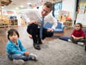 Chancellor Jeremy Hunt, at a nursery after announcing his childcare reforms.