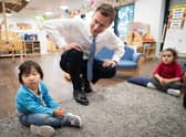 Chancellor Jeremy Hunt, at a nursery after announcing his childcare reforms.