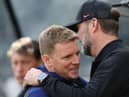 Newcastle United head coach Eddie Howe and Liverpool manager Jurgen Klopp.