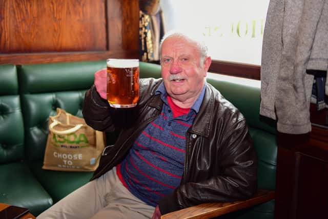 Lance Liddle enjyoing a drink inddors at the Albion Gin & Ale House, Jarrow, his afternoon.