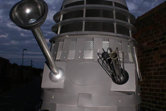 Bruce the Dalek who will be at Jacky White's Market.