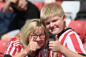 Sunderland fans photographed at the Stadium of Light during the pre-season game against Mallorca. Sunderland took the lead in the first half through Hemir before being pegged back early in the second after Mallorca’s equaliser.