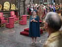 Penny Mordaunt holds the Swords of State at the coronation ceremony of King Charles III and Queen Camilla in Westminster Abbey, London. Picture: Jonathan Brady/PA Wire