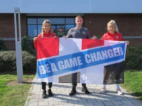 The video stars Sunderland AFC players Louise Griffiths, Carl Winchester and Charlotte Potts