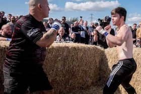 Tom Gallagher (R) in Bare Knuckle Bout with Phil Hammond