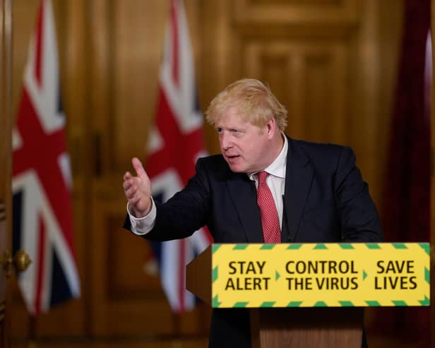 Prime Minister Boris Johnson during a media briefing in Downing Street, London, on coronavirus (COVID-19).
