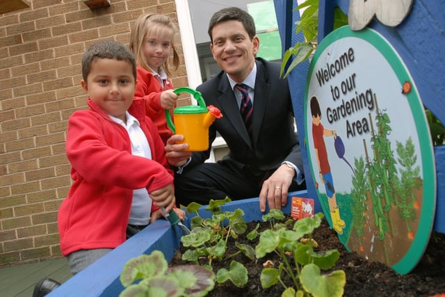 MP David Miliband joined pupils at Monkton Infants School to open their new school garden in 2008. Does this bring back memories?