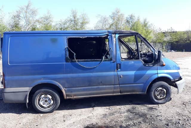 Northumbria Police  has released pictures of the van as an investigation into two arson attacks are carried out.