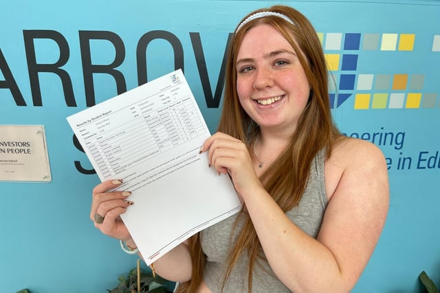 Emily Wilson with her GCSE results