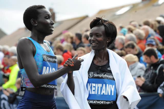 Mary Keitany with Magdalene Masai in 2017