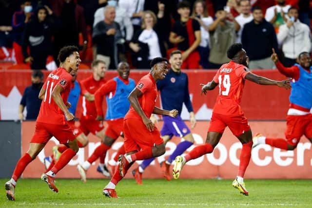 Jonathan David, pictured centre, has been linked with a move to Newcastle United (Photo by Vaughn Ridley/Getty Images)