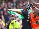 Newcastle United's Bruno Guimaraes celebrates his goal.