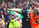 Newcastle United's Bruno Guimaraes celebrates his goal.