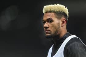 WEST BROMWICH, ENGLAND - MARCH 03: Newcastle player Joelinton looks on during the warm up prior to the FA Cup Fifth Round match between West Bromwich Albion and Newcastle United at The Hawthorns on March 03, 2020 in West Bromwich, England. (Photo by Stu Forster/Getty Images)
