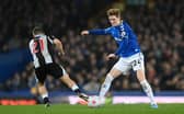 Everton's Anthony Gordon in action against Newcastle United (Photo by Stu Forster/Getty Images)