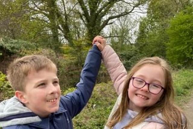 Sunderland youngster Jack Berry, 13, who set a target of walking 100,000 steps with his cousin Maisie Jones, 8, early in the pandemic.