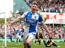 Elliot Anderson celebrates his promotion-winning goal for Bristol Rovers last season.