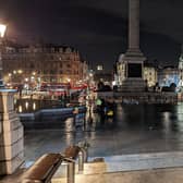 Trafalgar Square after Newcastle United fans had left.