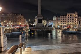 Trafalgar Square after Newcastle United fans had left.